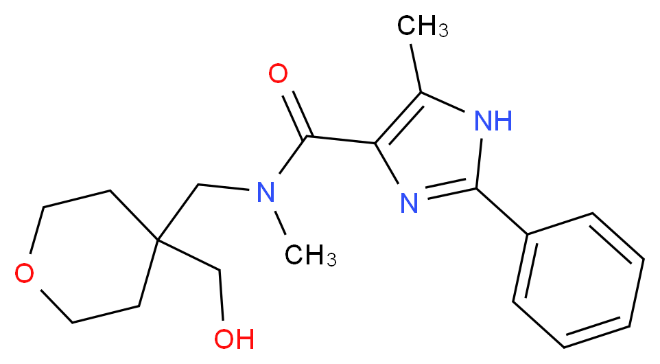 N-{[4-(hydroxymethyl)tetrahydro-2H-pyran-4-yl]methyl}-N,5-dimethyl-2-phenyl-1H-imidazole-4-carboxamide_Molecular_structure_CAS_)