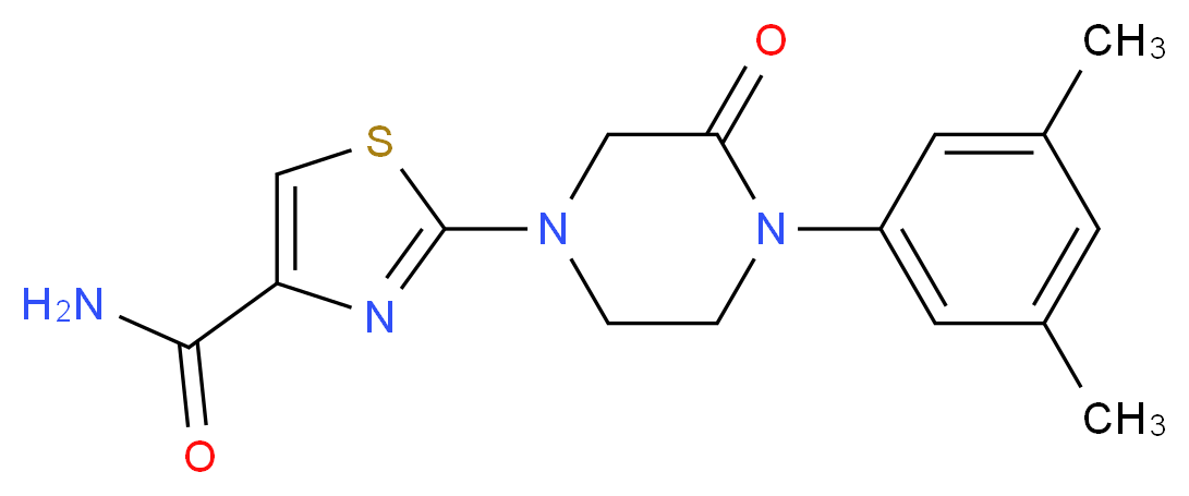 2-[4-(3,5-dimethylphenyl)-3-oxo-1-piperazinyl]-1,3-thiazole-4-carboxamide_Molecular_structure_CAS_)