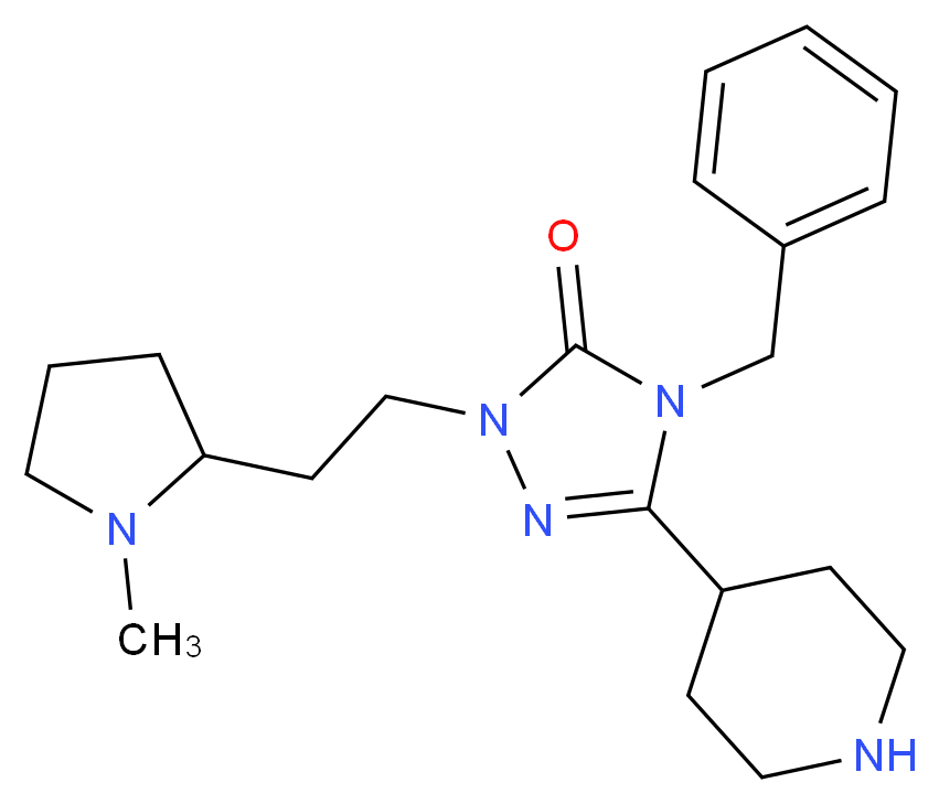 4-benzyl-2-[2-(1-methylpyrrolidin-2-yl)ethyl]-5-piperidin-4-yl-2,4-dihydro-3H-1,2,4-triazol-3-one_Molecular_structure_CAS_)