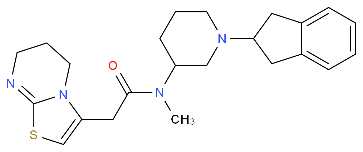 N-[1-(2,3-dihydro-1H-inden-2-yl)-3-piperidinyl]-2-(6,7-dihydro-5H-[1,3]thiazolo[3,2-a]pyrimidin-3-yl)-N-methylacetamide_Molecular_structure_CAS_)