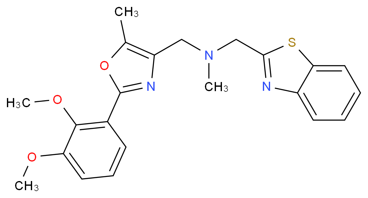 (1,3-benzothiazol-2-ylmethyl){[2-(2,3-dimethoxyphenyl)-5-methyl-1,3-oxazol-4-yl]methyl}methylamine_Molecular_structure_CAS_)