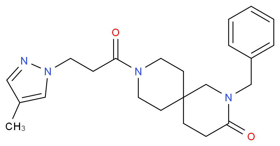 2-benzyl-9-[3-(4-methyl-1H-pyrazol-1-yl)propanoyl]-2,9-diazaspiro[5.5]undecan-3-one_Molecular_structure_CAS_)