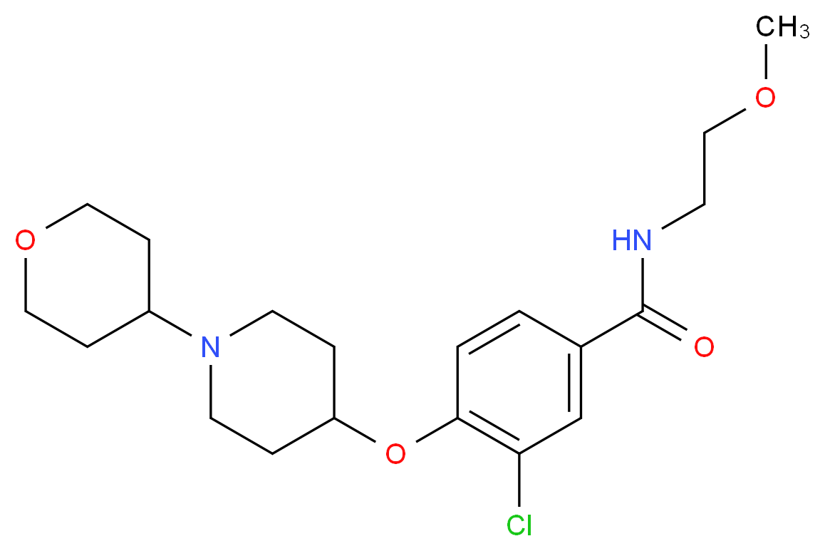 3-chloro-N-(2-methoxyethyl)-4-{[1-(tetrahydro-2H-pyran-4-yl)-4-piperidinyl]oxy}benzamide_Molecular_structure_CAS_)