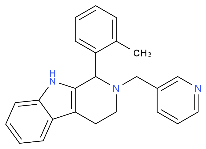 1-(2-methylphenyl)-2-(3-pyridinylmethyl)-2,3,4,9-tetrahydro-1H-beta-carboline_Molecular_structure_CAS_)