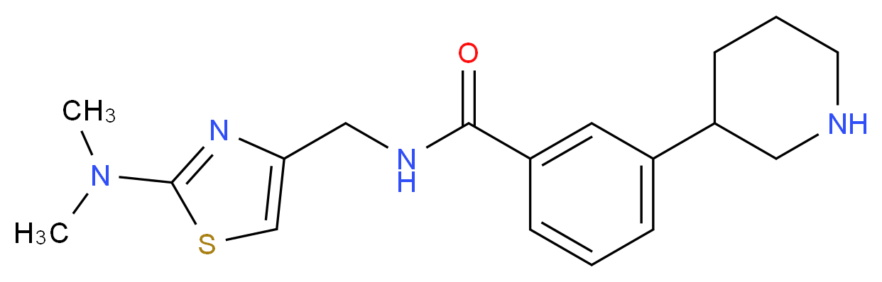 N-{[2-(dimethylamino)-1,3-thiazol-4-yl]methyl}-3-piperidin-3-ylbenzamide_Molecular_structure_CAS_)
