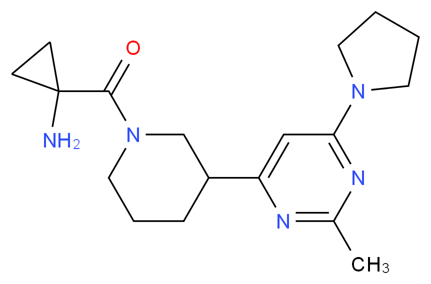 1-({3-[2-methyl-6-(1-pyrrolidinyl)-4-pyrimidinyl]-1-piperidinyl}carbonyl)cyclopropanamine_Molecular_structure_CAS_)