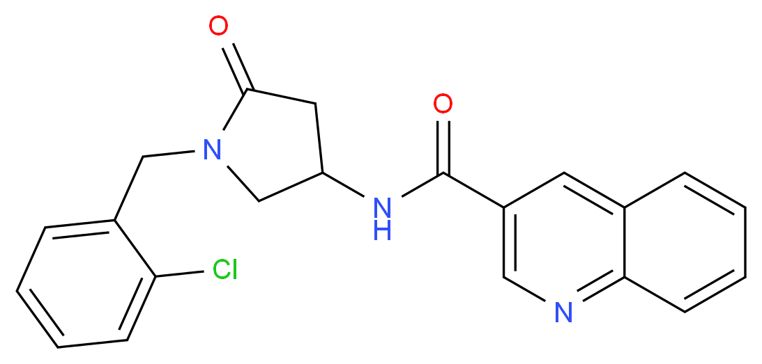 N-[1-(2-chlorobenzyl)-5-oxopyrrolidin-3-yl]quinoline-3-carboxamide_Molecular_structure_CAS_)