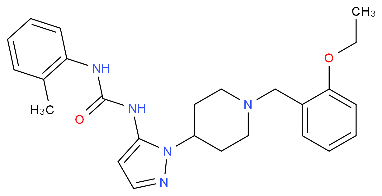 N-{1-[1-(2-ethoxybenzyl)-4-piperidinyl]-1H-pyrazol-5-yl}-N'-(2-methylphenyl)urea_Molecular_structure_CAS_)