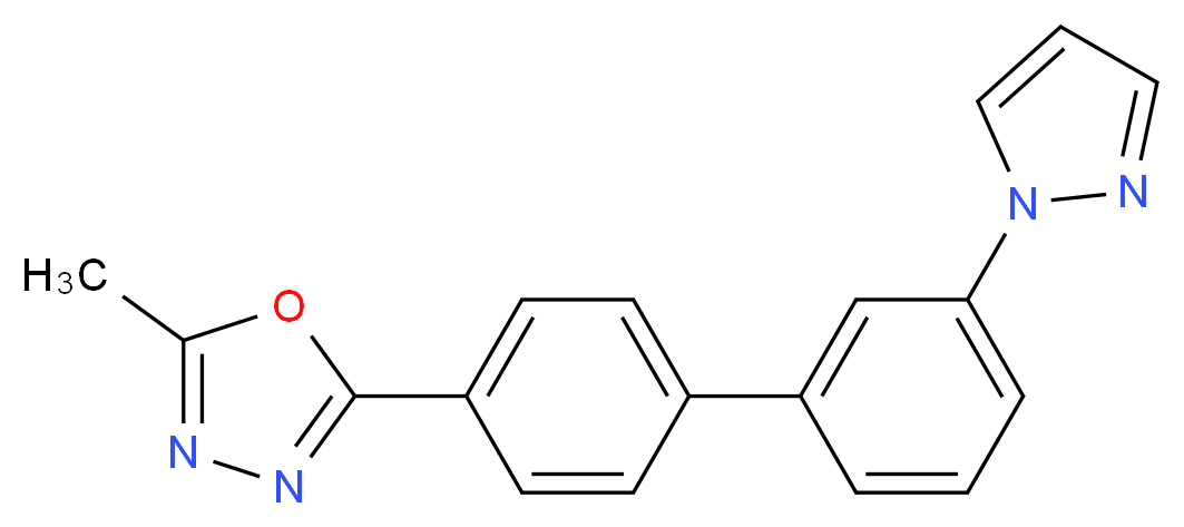 2-methyl-5-[3'-(1H-pyrazol-1-yl)biphenyl-4-yl]-1,3,4-oxadiazole_Molecular_structure_CAS_)