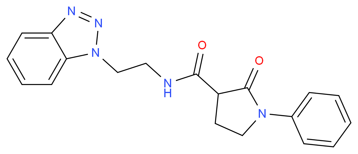 N-[2-(1H-1,2,3-benzotriazol-1-yl)ethyl]-2-oxo-1-phenyl-3-pyrrolidinecarboxamide_Molecular_structure_CAS_)