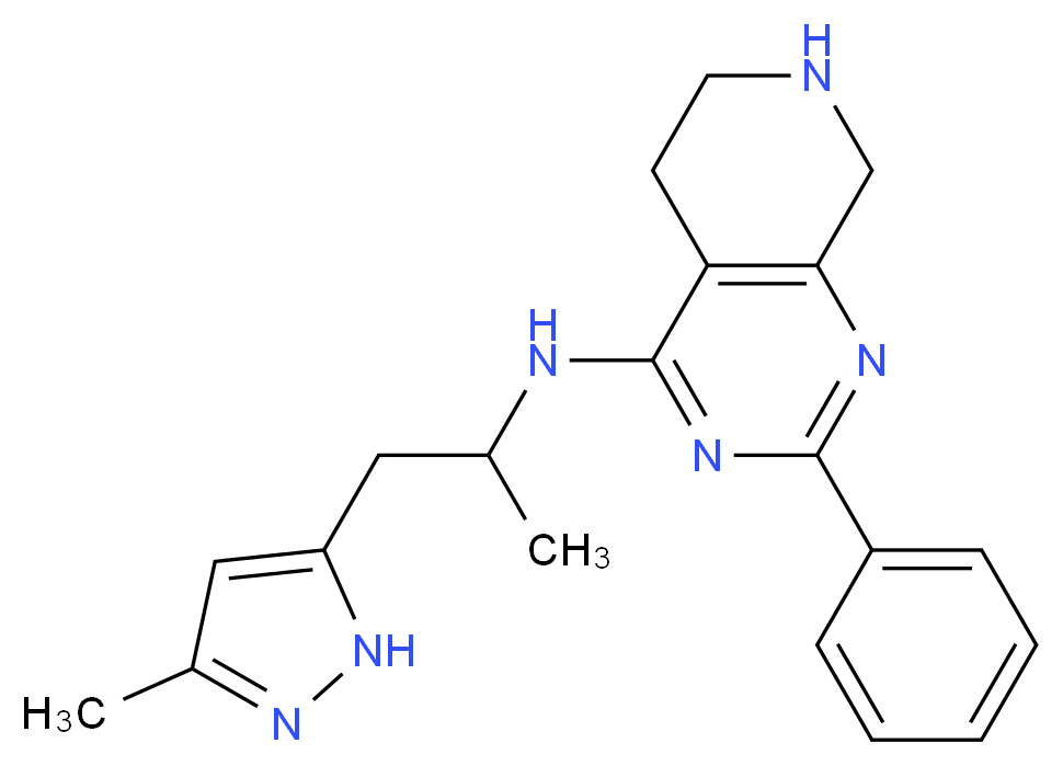 N-[1-methyl-2-(3-methyl-1H-pyrazol-5-yl)ethyl]-2-phenyl-5,6,7,8-tetrahydropyrido[3,4-d]pyrimidin-4-amine_Molecular_structure_CAS_)