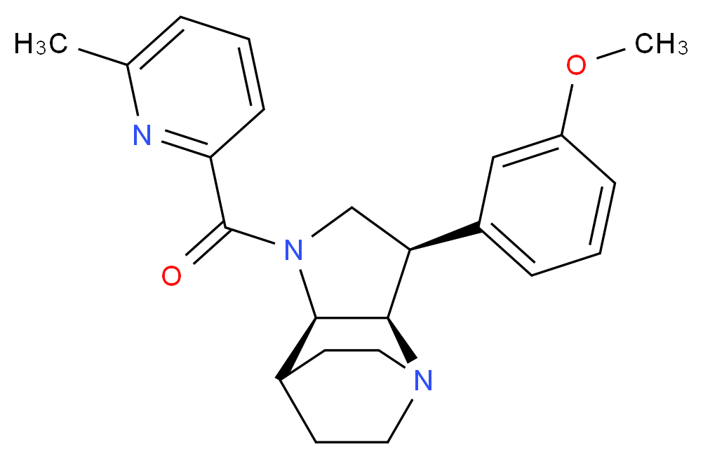 (3R*,3aR*,7aR*)-3-(3-methoxyphenyl)-1-[(6-methylpyridin-2-yl)carbonyl]octahydro-4,7-ethanopyrrolo[3,2-b]pyridine_Molecular_structure_CAS_)