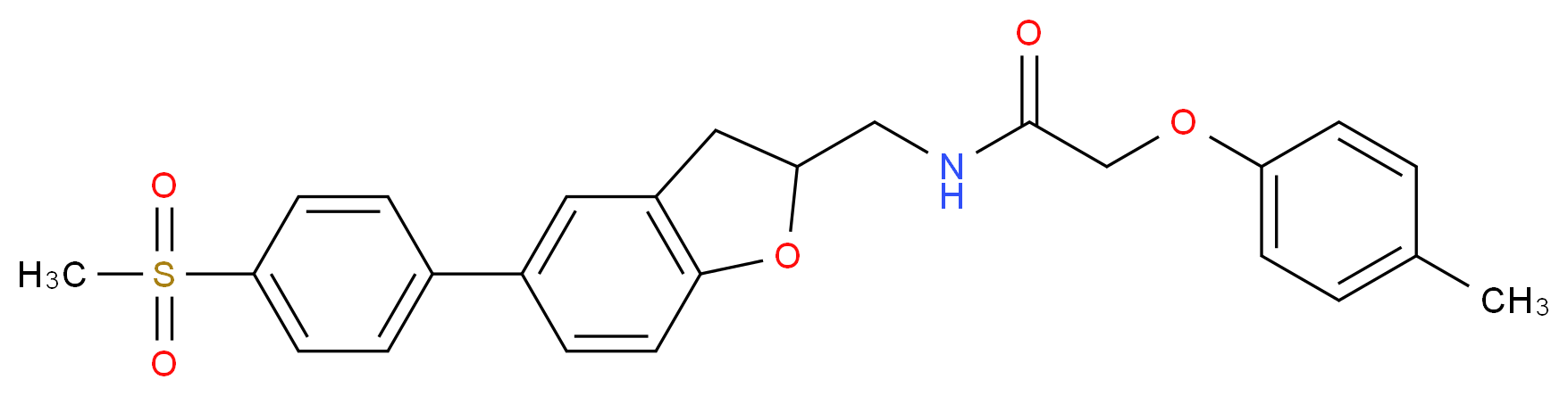 2-(4-methylphenoxy)-N-({5-[4-(methylsulfonyl)phenyl]-2,3-dihydro-1-benzofuran-2-yl}methyl)acetamide_Molecular_structure_CAS_)