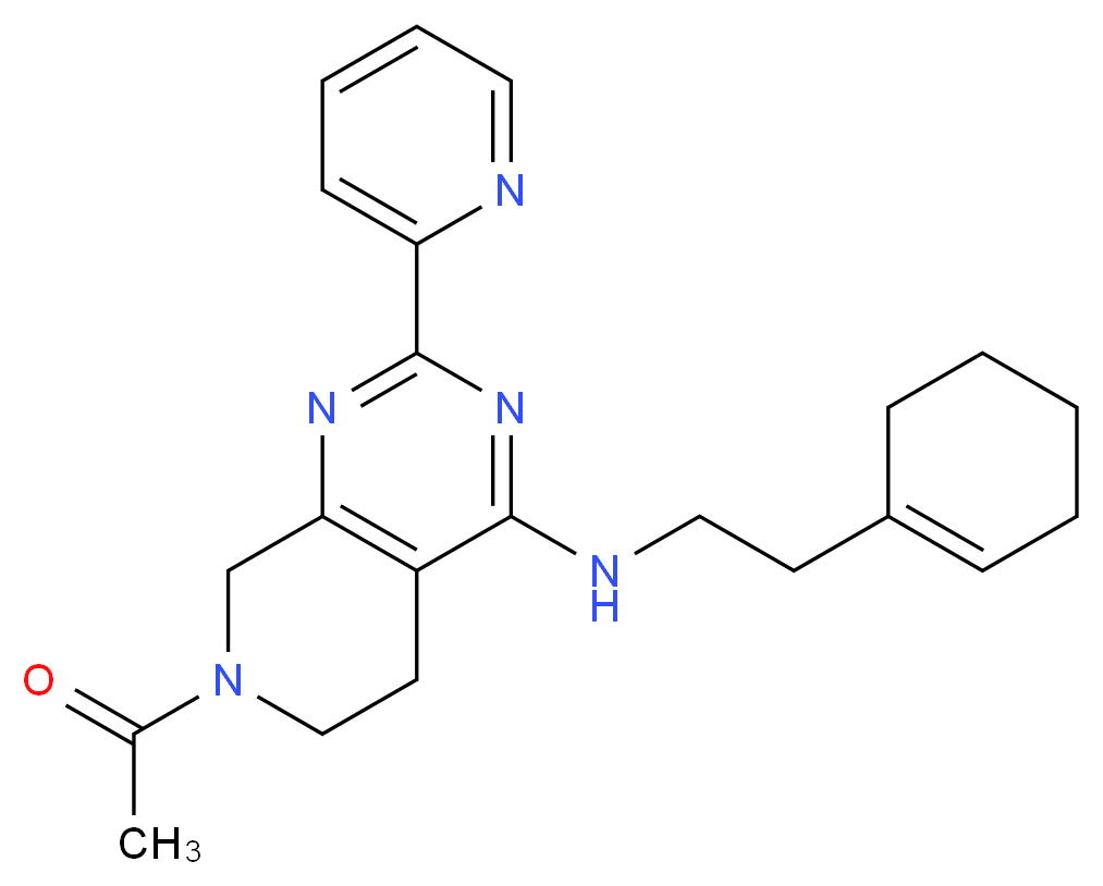 7-acetyl-N-(2-cyclohex-1-en-1-ylethyl)-2-pyridin-2-yl-5,6,7,8-tetrahydropyrido[3,4-d]pyrimidin-4-amine_Molecular_structure_CAS_)