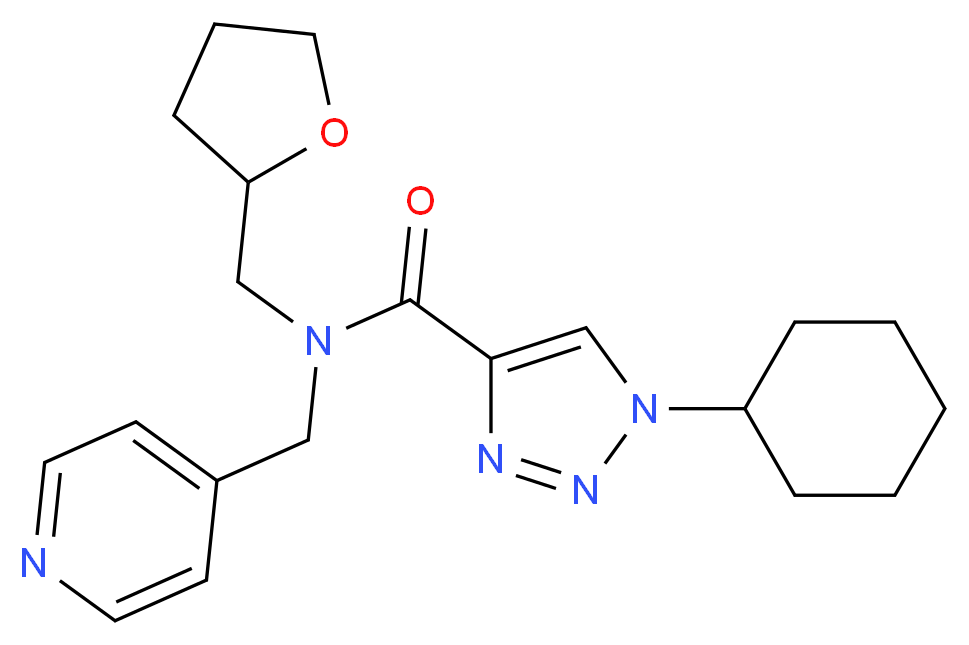 1-cyclohexyl-N-(4-pyridinylmethyl)-N-(tetrahydro-2-furanylmethyl)-1H-1,2,3-triazole-4-carboxamide_Molecular_structure_CAS_)