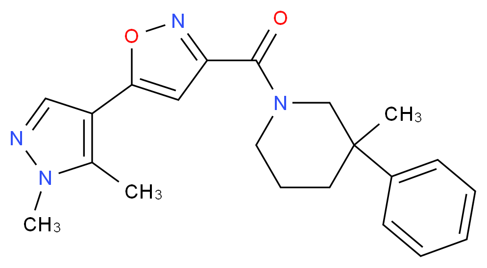 1-{[5-(1,5-dimethyl-1H-pyrazol-4-yl)isoxazol-3-yl]carbonyl}-3-methyl-3-phenylpiperidine_Molecular_structure_CAS_)