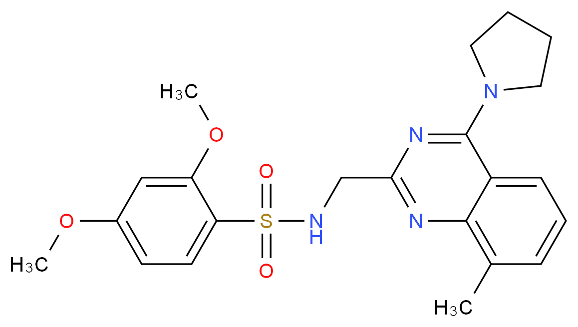 2,4-dimethoxy-N-{[8-methyl-4-(1-pyrrolidinyl)-2-quinazolinyl]methyl}benzenesulfonamide_Molecular_structure_CAS_)