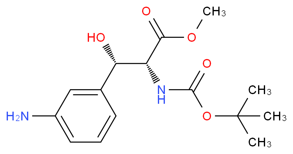 methyl (2R,3S)-3-(3-aminophenyl)-2-[(tert-butoxycarbonyl)amino]-3-hydroxypropanoate_Molecular_structure_CAS_)