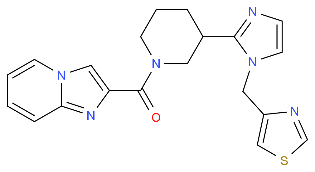 2-({3-[1-(1,3-thiazol-4-ylmethyl)-1H-imidazol-2-yl]piperidin-1-yl}carbonyl)imidazo[1,2-a]pyridine_Molecular_structure_CAS_)