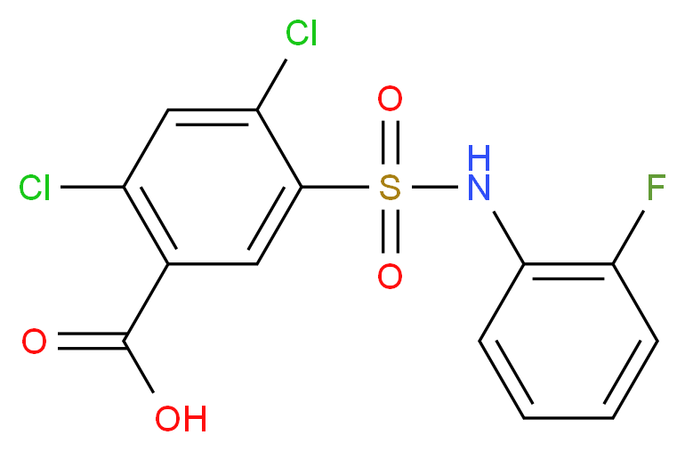 2,4-Dichloro-5-(2-fluoro-phenylsulfamoyl)-benzoic acid_Molecular_structure_CAS_)