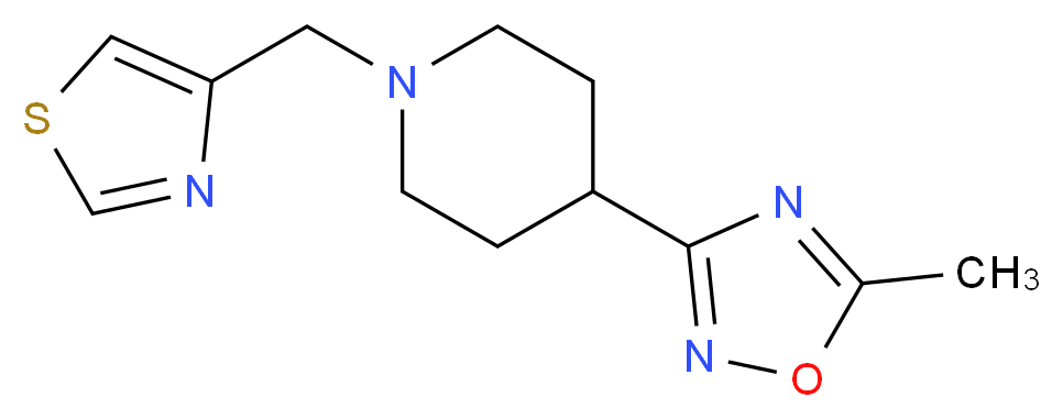 4-(5-methyl-1,2,4-oxadiazol-3-yl)-1-(1,3-thiazol-4-ylmethyl)piperidine_Molecular_structure_CAS_)