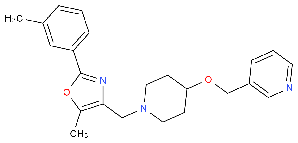 3-{[(1-{[5-methyl-2-(3-methylphenyl)-1,3-oxazol-4-yl]methyl}-4-piperidinyl)oxy]methyl}pyridine_Molecular_structure_CAS_)