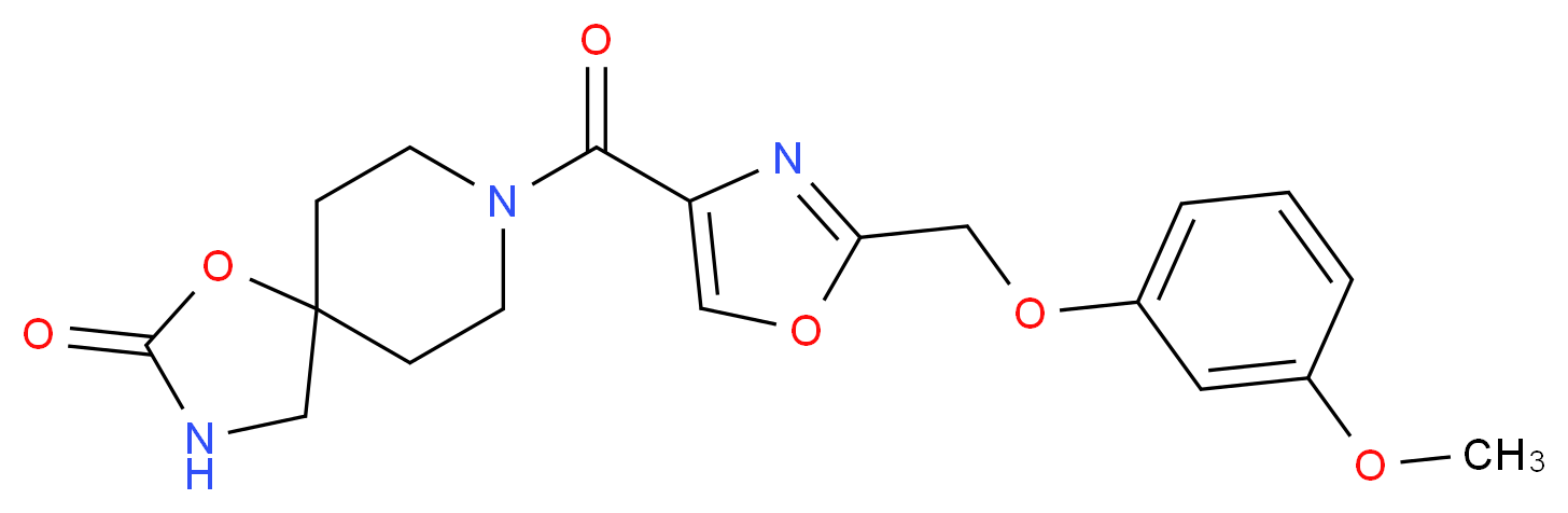 8-({2-[(3-methoxyphenoxy)methyl]-1,3-oxazol-4-yl}carbonyl)-1-oxa-3,8-diazaspiro[4.5]decan-2-one_Molecular_structure_CAS_)