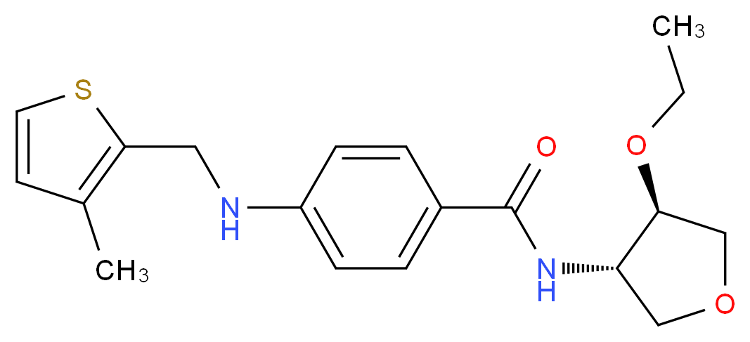 N-[(3S*,4R*)-4-ethoxytetrahydrofuran-3-yl]-4-{[(3-methyl-2-thienyl)methyl]amino}benzamide_Molecular_structure_CAS_)