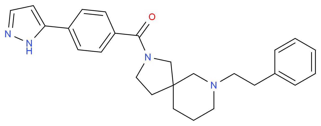 7-(2-phenylethyl)-2-[4-(1H-pyrazol-5-yl)benzoyl]-2,7-diazaspiro[4.5]decane_Molecular_structure_CAS_)