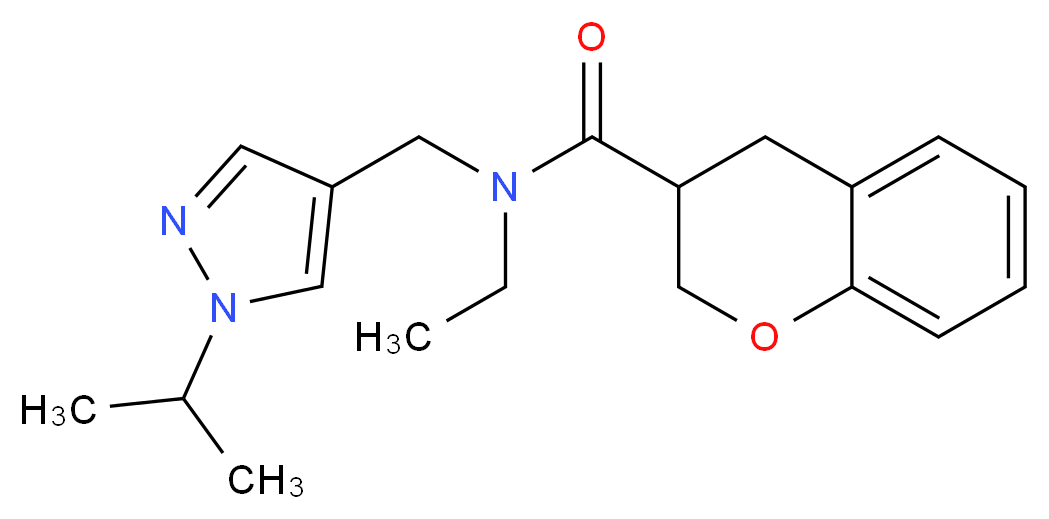 N-ethyl-N-[(1-isopropyl-1H-pyrazol-4-yl)methyl]chromane-3-carboxamide_Molecular_structure_CAS_)