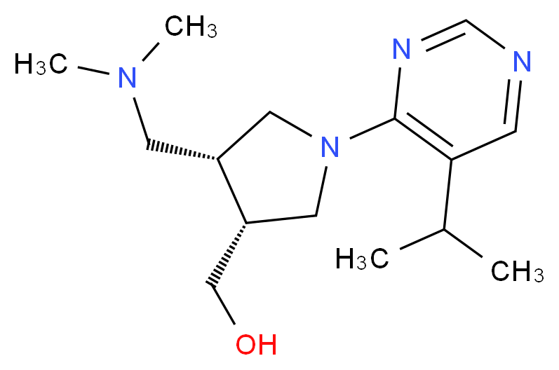 [(3R*,4R*)-4-[(dimethylamino)methyl]-1-(5-isopropylpyrimidin-4-yl)pyrrolidin-3-yl]methanol_Molecular_structure_CAS_)