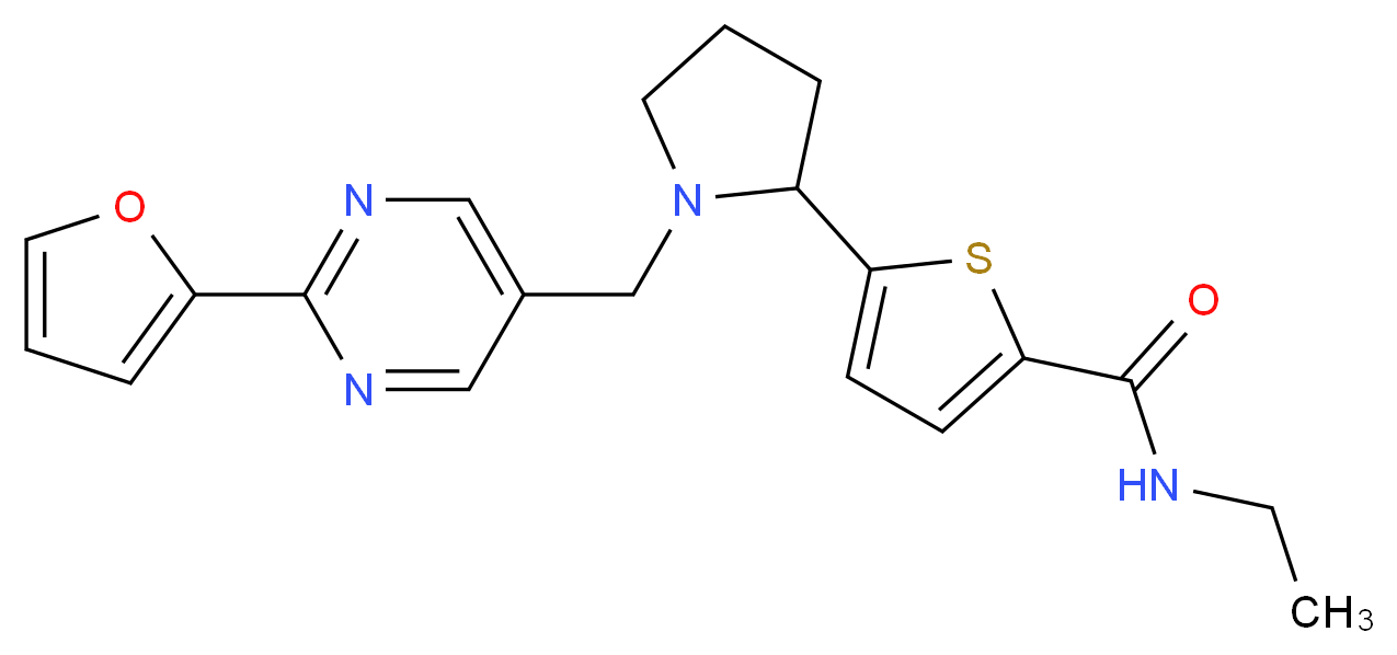 N-ethyl-5-(1-{[2-(2-furyl)-5-pyrimidinyl]methyl}-2-pyrrolidinyl)-2-thiophenecarboxamide_Molecular_structure_CAS_)