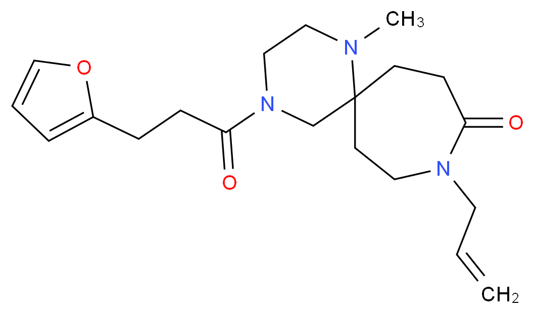 9-allyl-4-[3-(2-furyl)propanoyl]-1-methyl-1,4,9-triazaspiro[5.6]dodecan-10-one_Molecular_structure_CAS_)