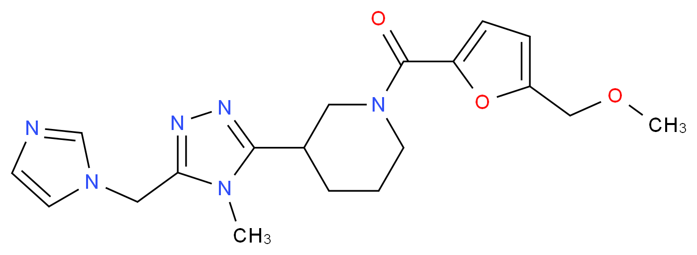 3-[5-(1H-imidazol-1-ylmethyl)-4-methyl-4H-1,2,4-triazol-3-yl]-1-[5-(methoxymethyl)-2-furoyl]piperidine_Molecular_structure_CAS_)
