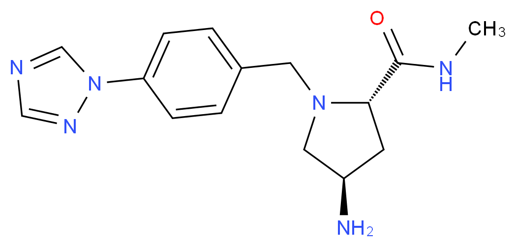 (2S,4R)-4-amino-N-methyl-1-[4-(1H-1,2,4-triazol-1-yl)benzyl]pyrrolidine-2-carboxamide_Molecular_structure_CAS_)