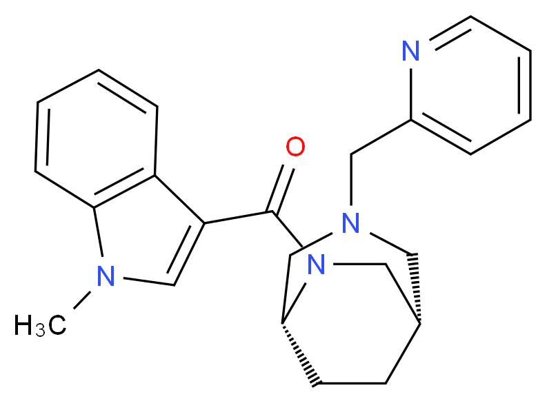 (1S*,5R*)-6-[(1-methyl-1H-indol-3-yl)carbonyl]-3-(pyridin-2-ylmethyl)-3,6-diazabicyclo[3.2.2]nonane_Molecular_structure_CAS_)