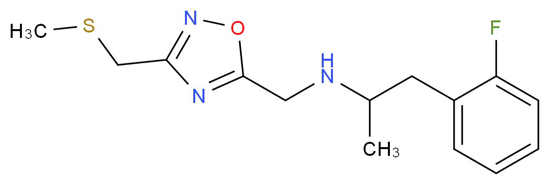 1-(2-fluorophenyl)-N-({3-[(methylthio)methyl]-1,2,4-oxadiazol-5-yl}methyl)propan-2-amine_Molecular_structure_CAS_)