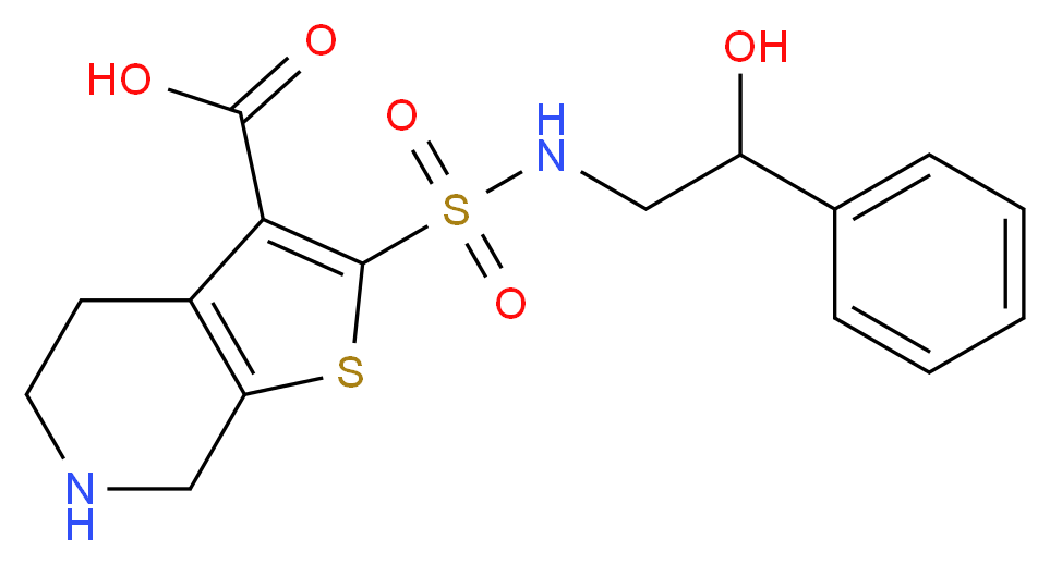 2-{[(2-hydroxy-2-phenylethyl)amino]sulfonyl}-4,5,6,7-tetrahydrothieno[2,3-c]pyridine-3-carboxylic acid_Molecular_structure_CAS_)