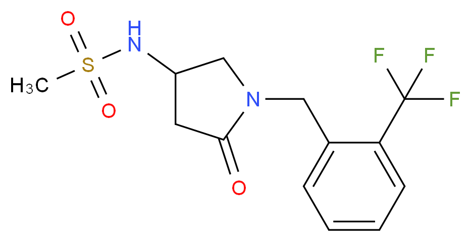 N-{5-oxo-1-[2-(trifluoromethyl)benzyl]-3-pyrrolidinyl}methanesulfonamide_Molecular_structure_CAS_)