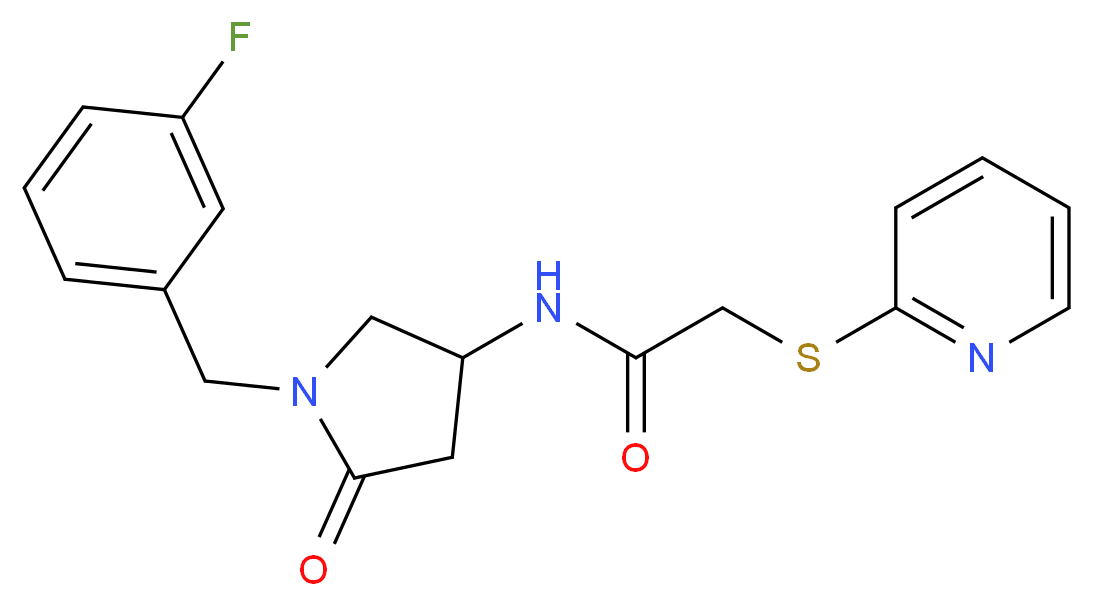 N-[1-(3-fluorobenzyl)-5-oxo-3-pyrrolidinyl]-2-(2-pyridinylthio)acetamide_Molecular_structure_CAS_)