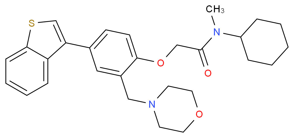 2-[4-(1-benzothien-3-yl)-2-(4-morpholinylmethyl)phenoxy]-N-cyclohexyl-N-methylacetamide_Molecular_structure_CAS_)