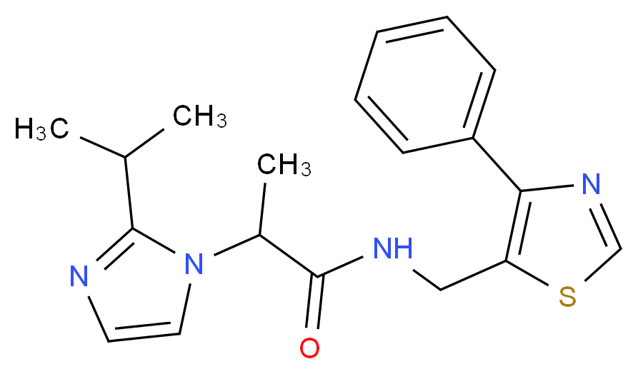 2-(2-isopropyl-1H-imidazol-1-yl)-N-[(4-phenyl-1,3-thiazol-5-yl)methyl]propanamide_Molecular_structure_CAS_)