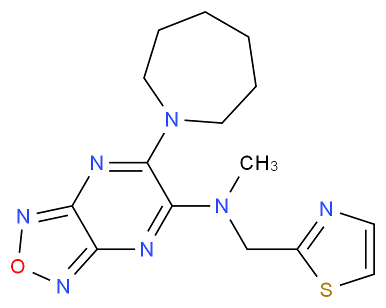 6-(1-azepanyl)-N-methyl-N-(1,3-thiazol-2-ylmethyl)[1,2,5]oxadiazolo[3,4-b]pyrazin-5-amine_Molecular_structure_CAS_)