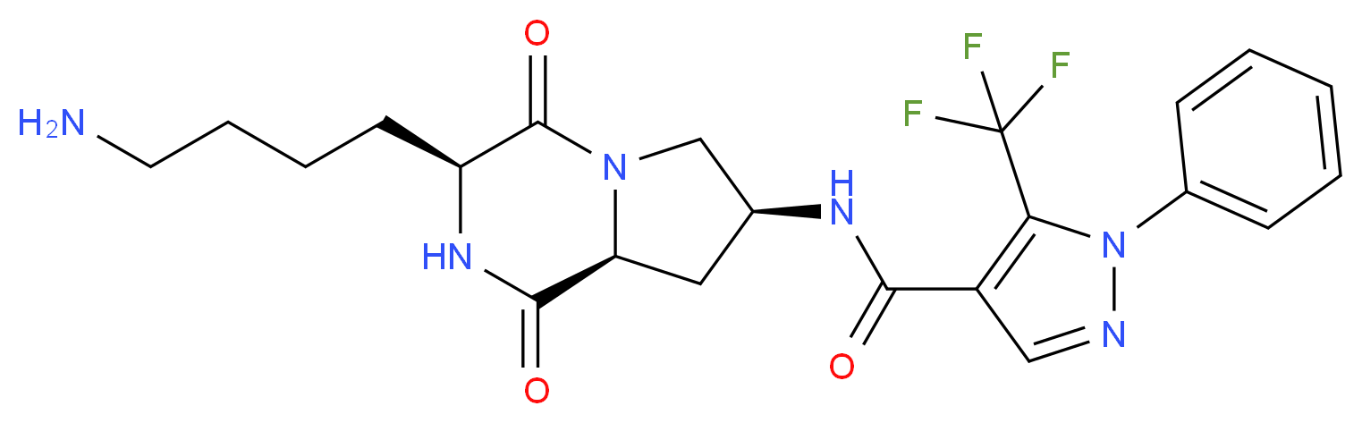 N-[(3S,7S,8aS)-3-(4-aminobutyl)-1,4-dioxooctahydropyrrolo[1,2-a]pyrazin-7-yl]-1-phenyl-5-(trifluoromethyl)-1H-pyrazole-4-carboxamide_Molecular_structure_CAS_)