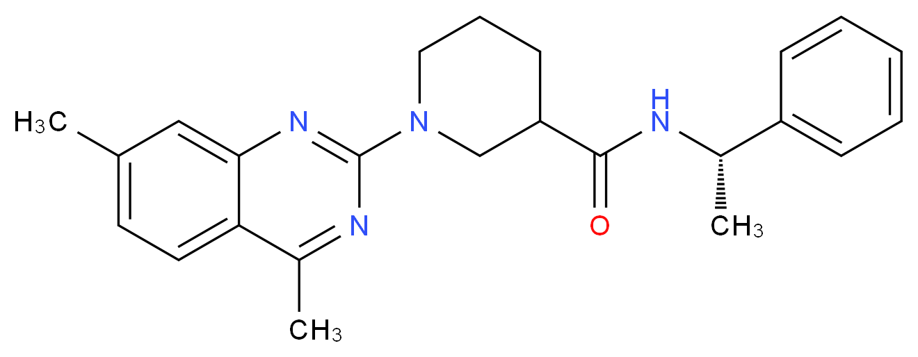 1-(4,7-dimethyl-2-quinazolinyl)-N-[(1S*)-1-phenylethyl]-3-piperidinecarboxamide_Molecular_structure_CAS_)