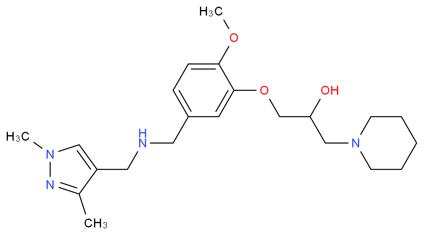 1-[5-({[(1,3-dimethyl-1H-pyrazol-4-yl)methyl]amino}methyl)-2-methoxyphenoxy]-3-(1-piperidinyl)-2-propanol_Molecular_structure_CAS_)