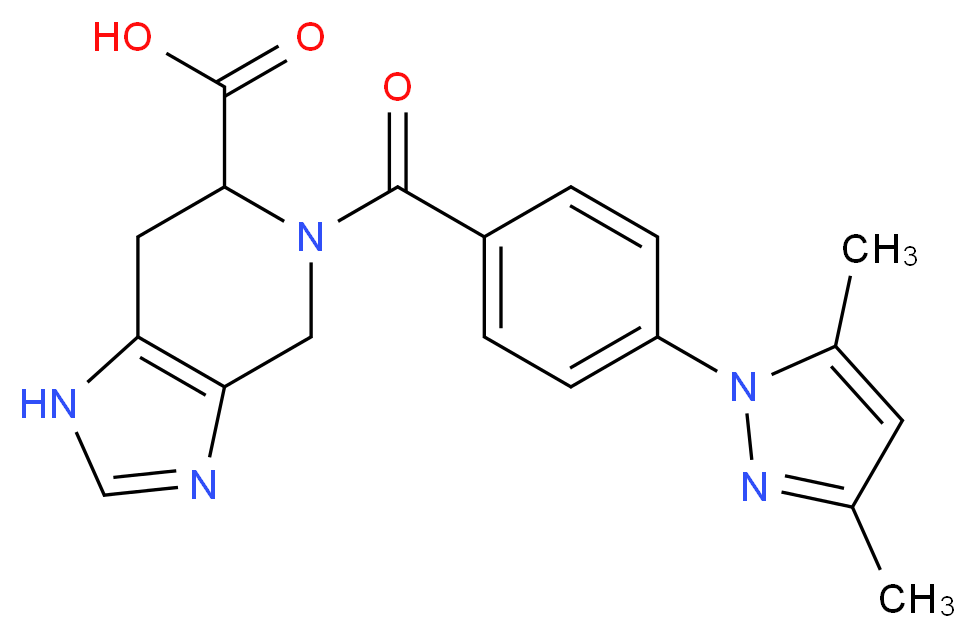 5-[4-(3,5-dimethyl-1H-pyrazol-1-yl)benzoyl]-4,5,6,7-tetrahydro-1H-imidazo[4,5-c]pyridine-6-carboxylic acid_Molecular_structure_CAS_)
