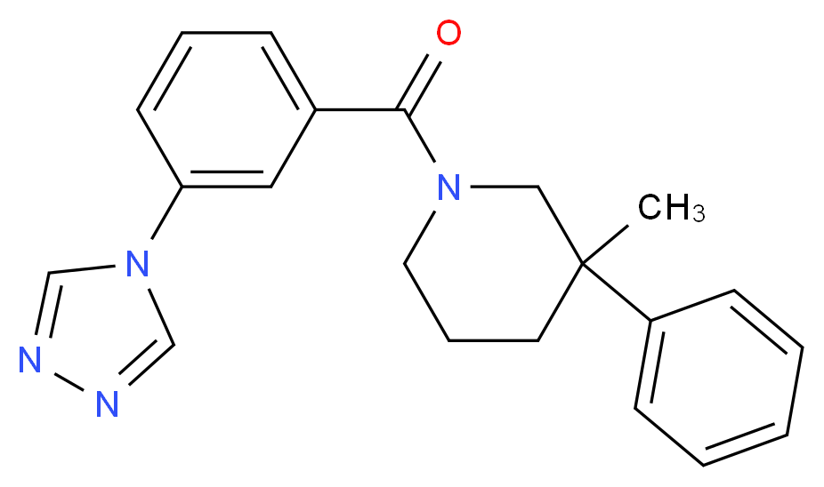 3-methyl-3-phenyl-1-[3-(4H-1,2,4-triazol-4-yl)benzoyl]piperidine_Molecular_structure_CAS_)