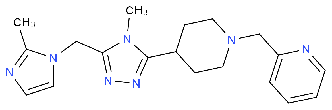 2-[(4-{4-methyl-5-[(2-methyl-1H-imidazol-1-yl)methyl]-4H-1,2,4-triazol-3-yl}piperidin-1-yl)methyl]pyridine_Molecular_structure_CAS_)