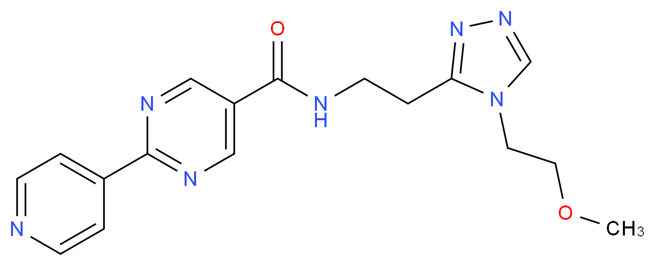 N-{2-[4-(2-methoxyethyl)-4H-1,2,4-triazol-3-yl]ethyl}-2-(4-pyridinyl)-5-pyrimidinecarboxamide_Molecular_structure_CAS_)